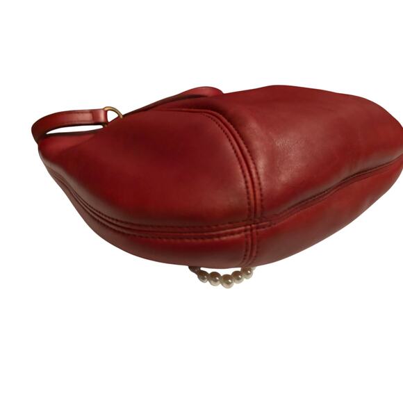 Beautiful Vintage coach red framed pouch glove tanned leather